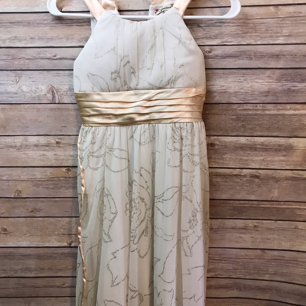 White and gold dress